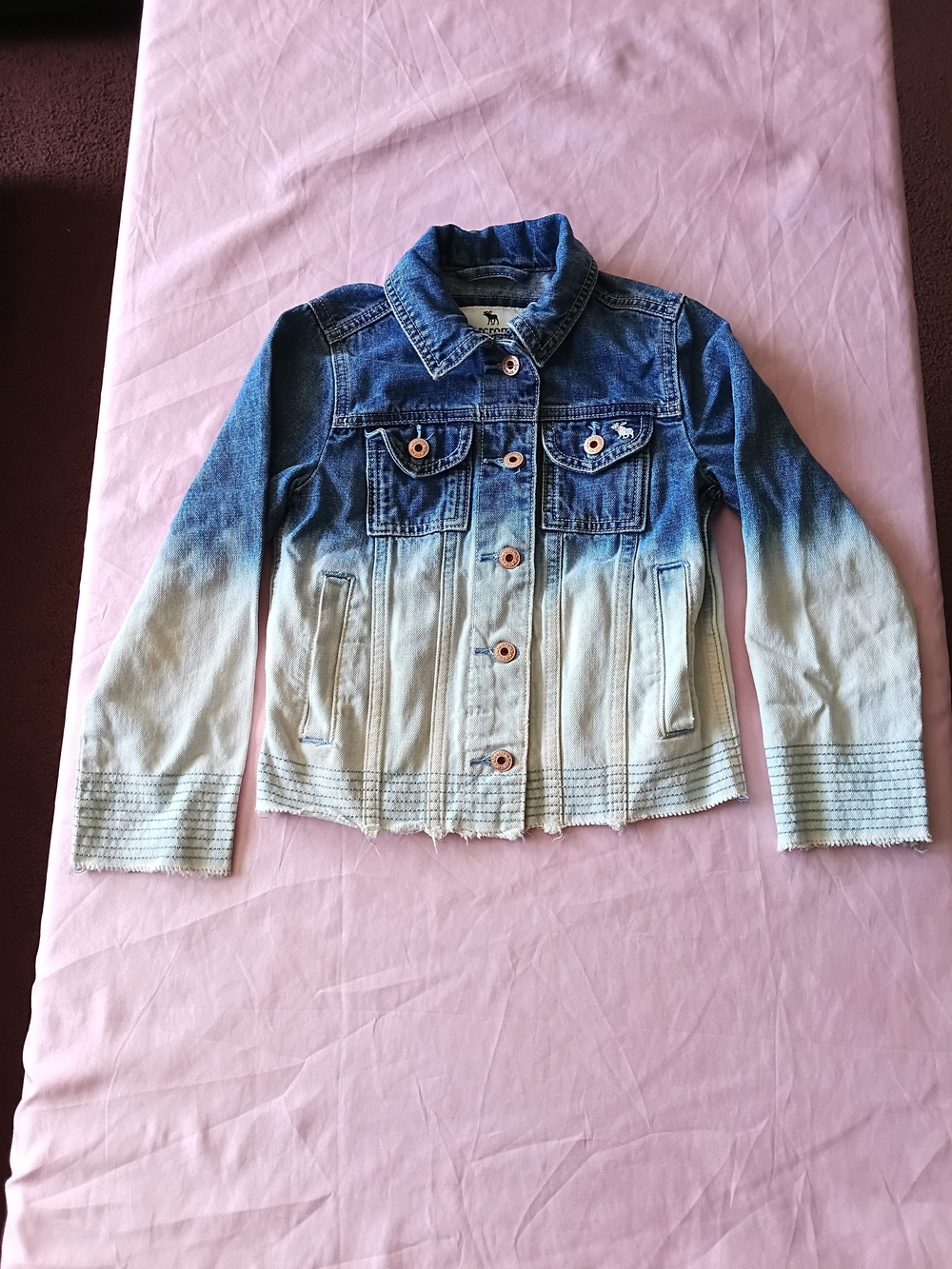Abercrombie & Fitch Kids Girls Ombre Denim Jean Jacket Size 5/6
